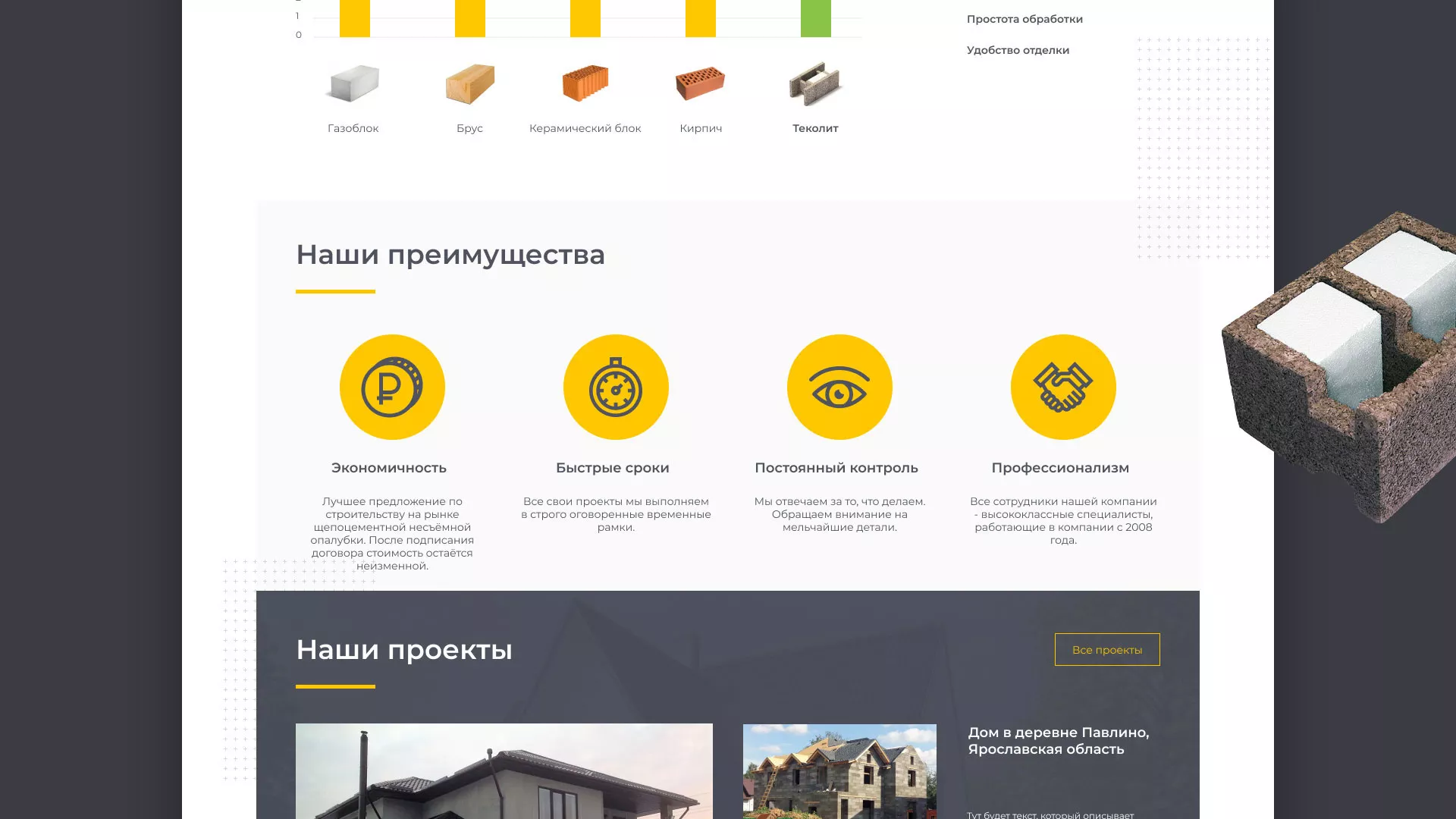 Создание сайта для строительной компании «ЭКОДОМ» в Морозовске